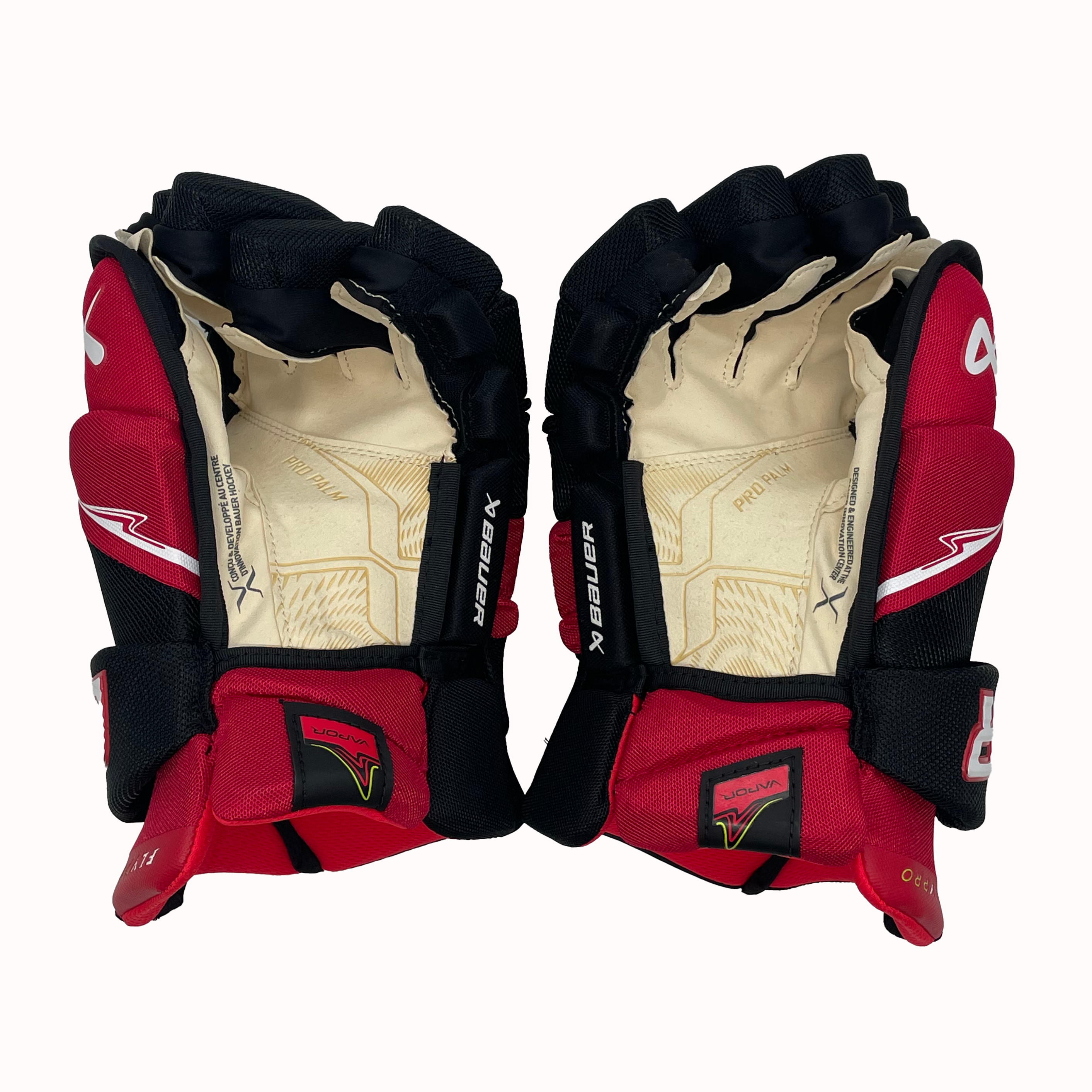 Gants de hockey Bauer Vapor FlyPro – Intermédiaire (noir/rouge)
